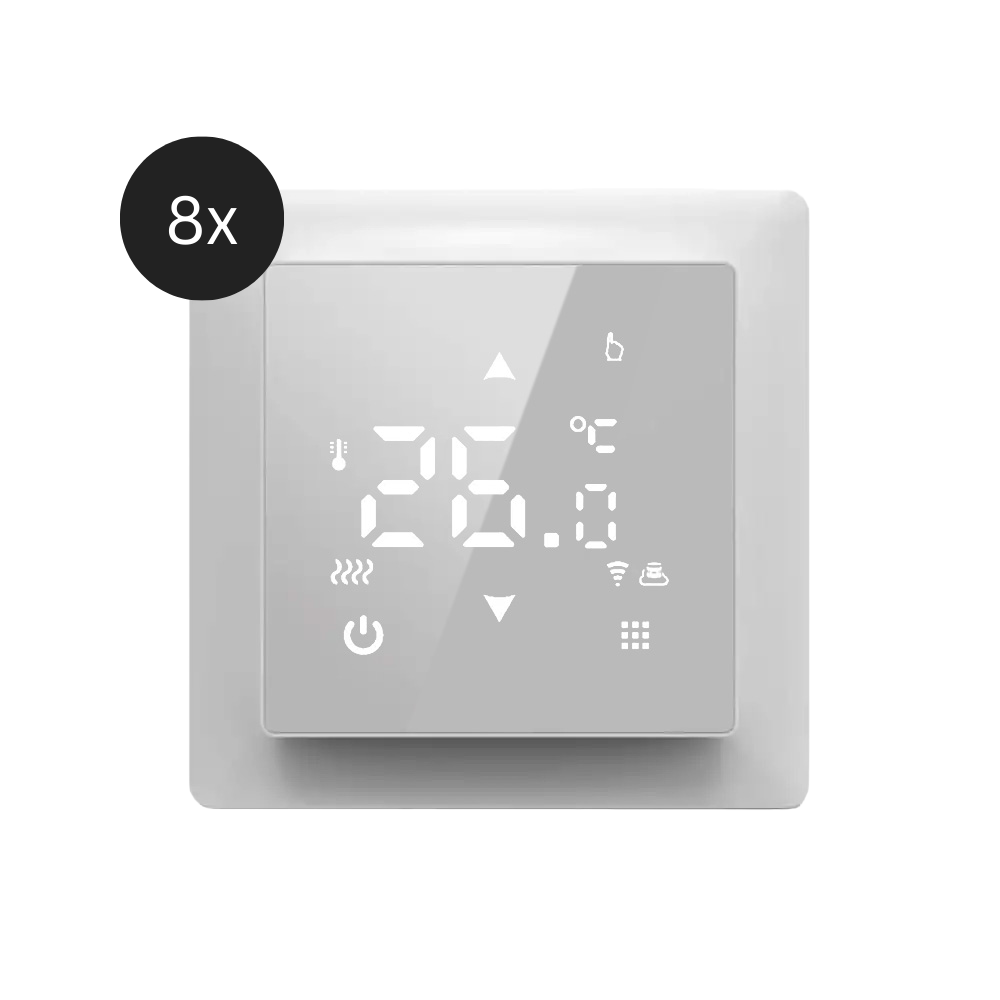 Vloerverwarmingsset met 8 wandthermostaten SL06116W