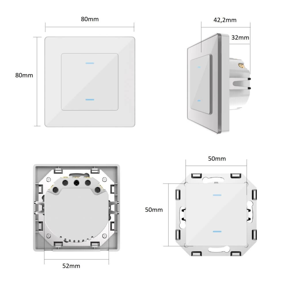 SIRO Smart 2-channel light switch Venus white