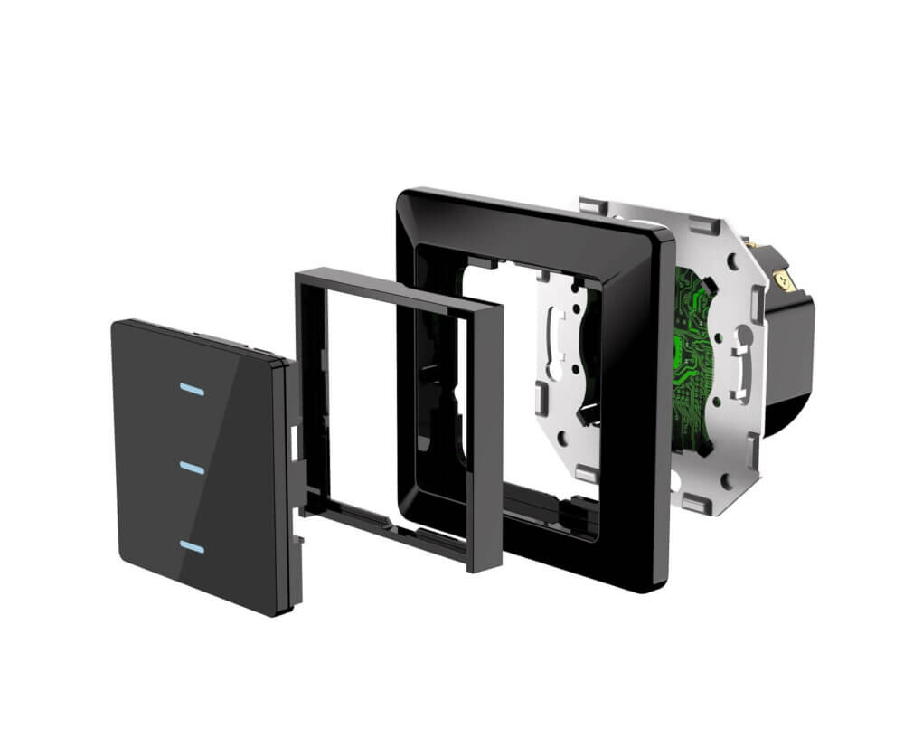 SIRO Smart 3-channel light switch Venus black