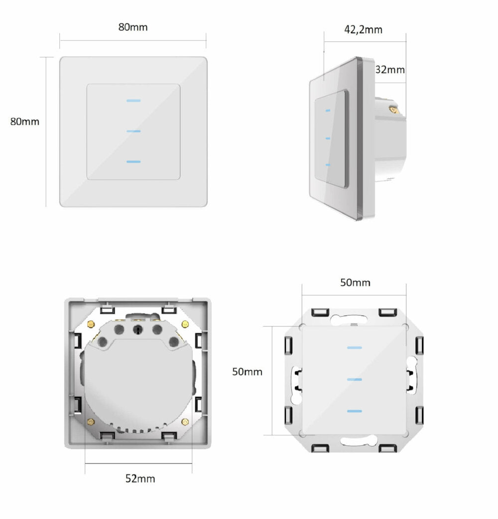 SIRO Smart 3-channel light switch Venus white