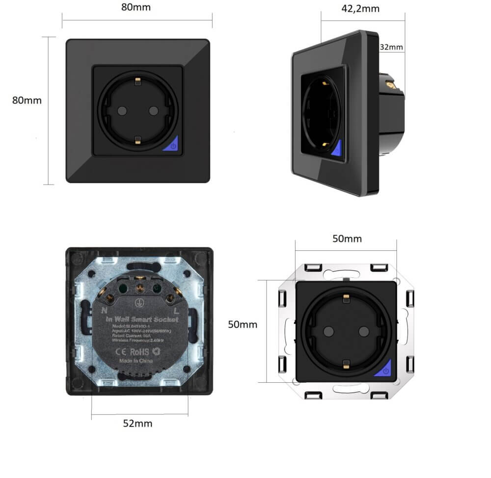 SIRO Smart Unterputz Steckdose Venus schwarz