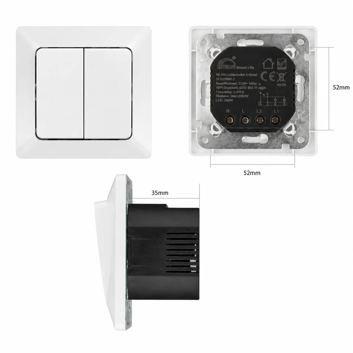 Smart Lichtschalter Merkur ultraweiß
