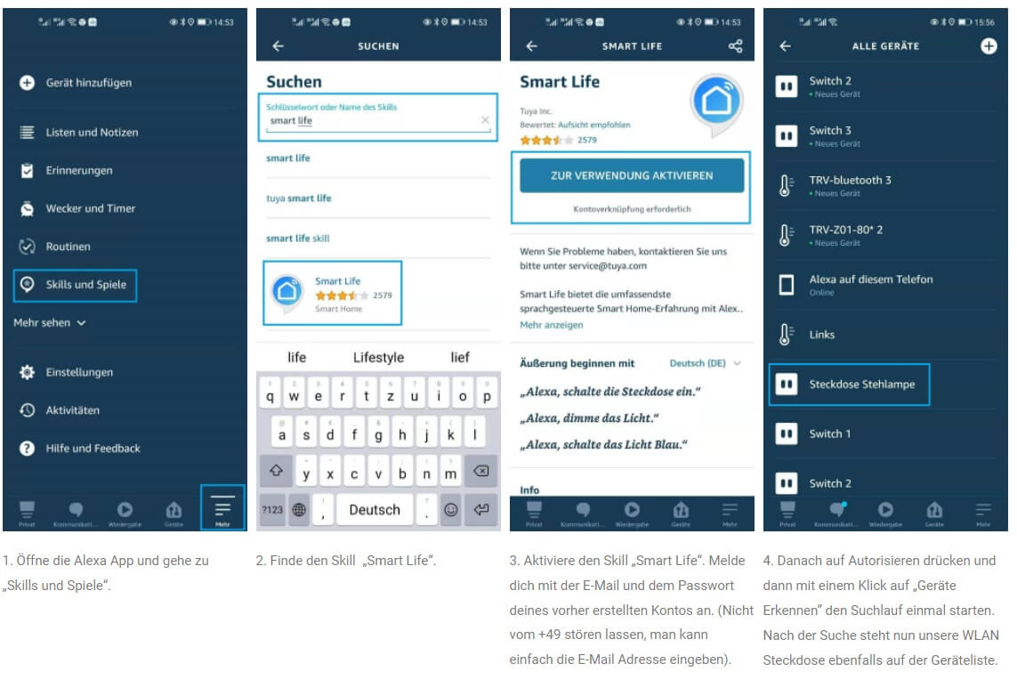 Smart Life App mit Alexa verbinden