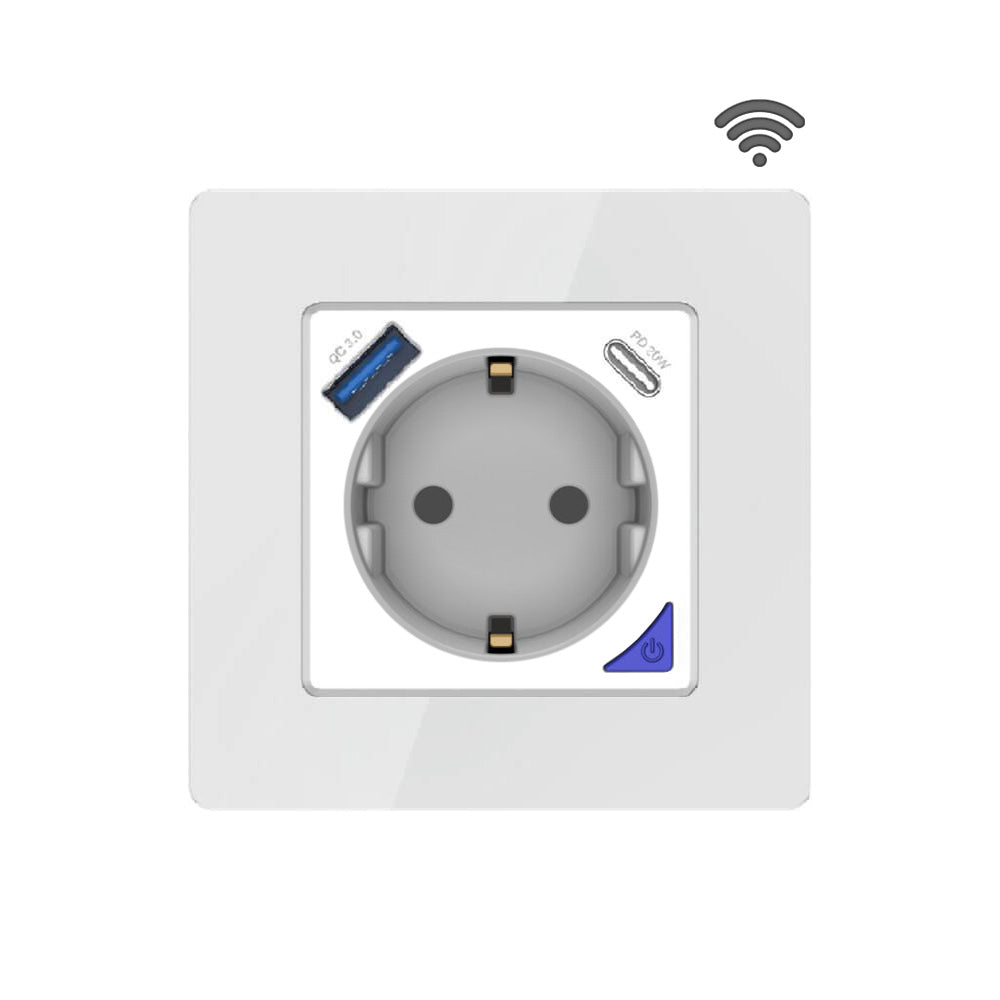SIRO Smart inbouwstopcontact Venus met USB &amp; USB-C wit