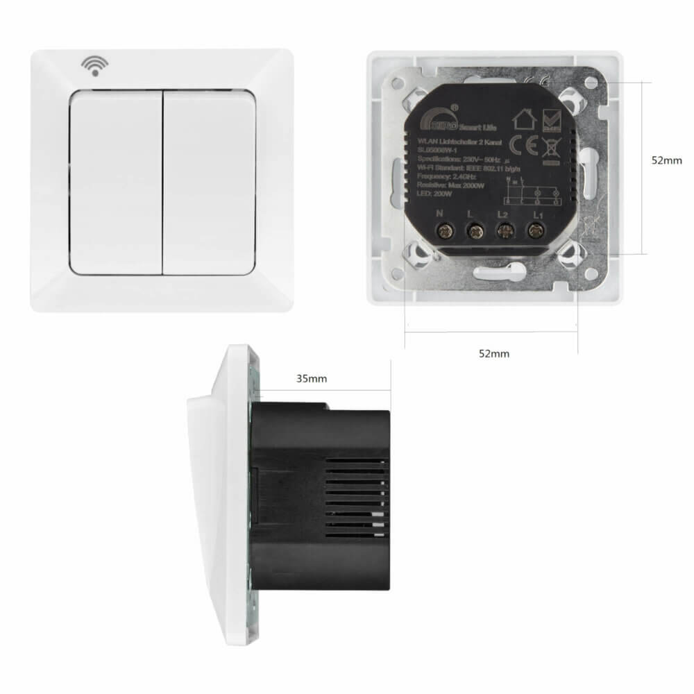 SIRO Smart 2-kanaals lichtschakelaar Merkur